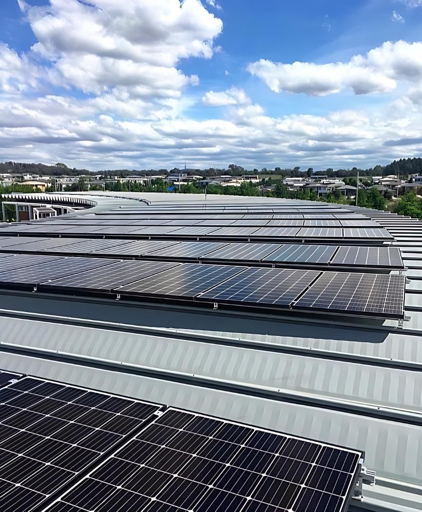 Installed Multiple Solar Panels on Rooftop