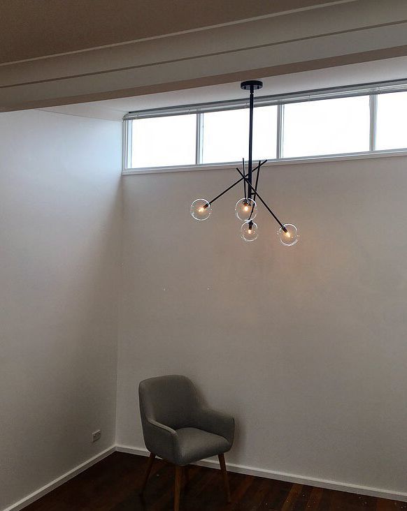 Room with Hanging Lamps