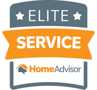An elite service home advisor logo on a white background