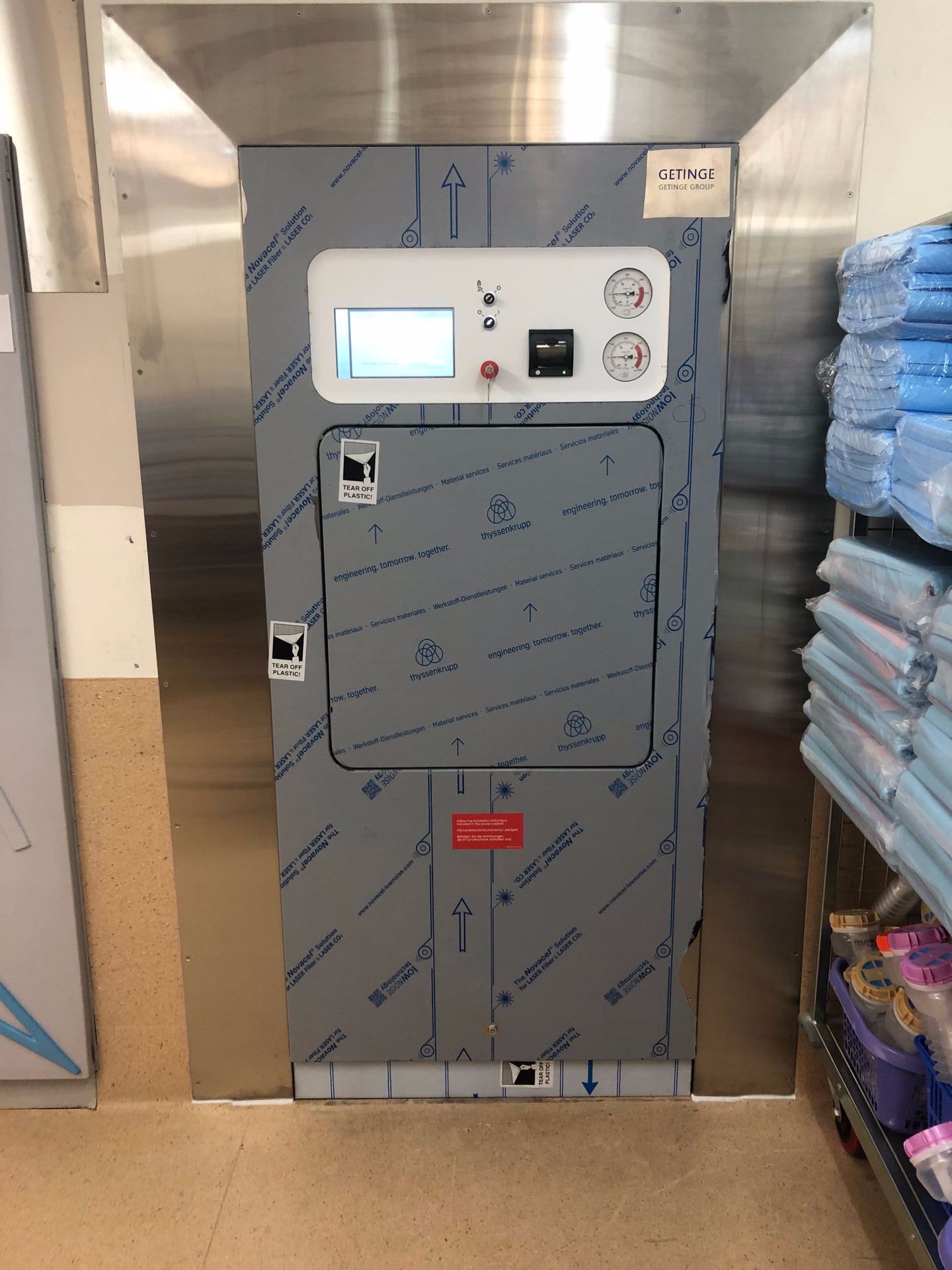 A Stainless Steel Door With a Monitor on It — EB Metalworks in Somersby, NSW