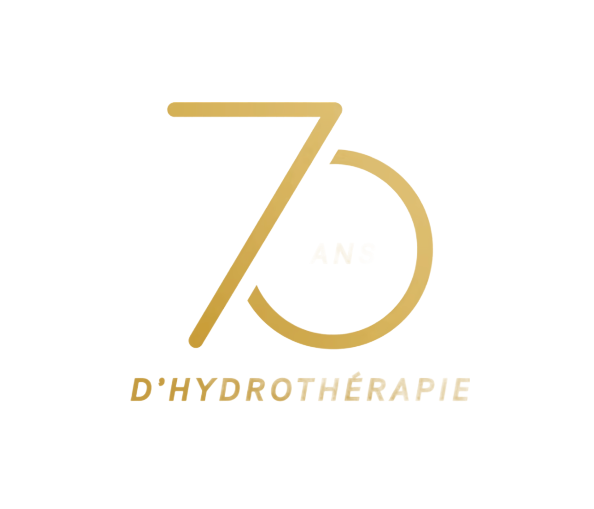 logo doré pour célébrer  l'anniversaire des 70 ans de Jacuzzi 