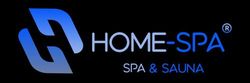 Le logo du spa et sauna à domicile est bleu et blanc sur fond noir.