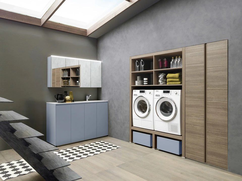 Bagno con lavatrici