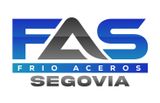 Logotipo de FAS con “Frio Aceros Segovia” en azul, gris y blanco.