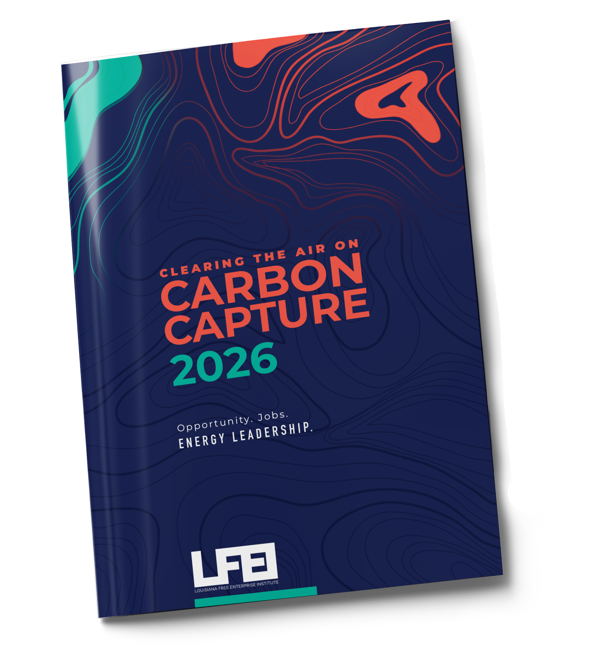 Cover of “Carbon Capture 2026” report, dark blue with orange and teal accents and LFG logo