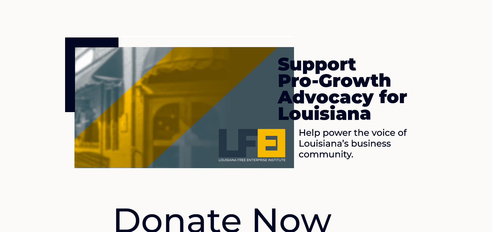 Banner for UW Support Pro-Growth Advocacy, with “Donate Now” and cityscape graphics