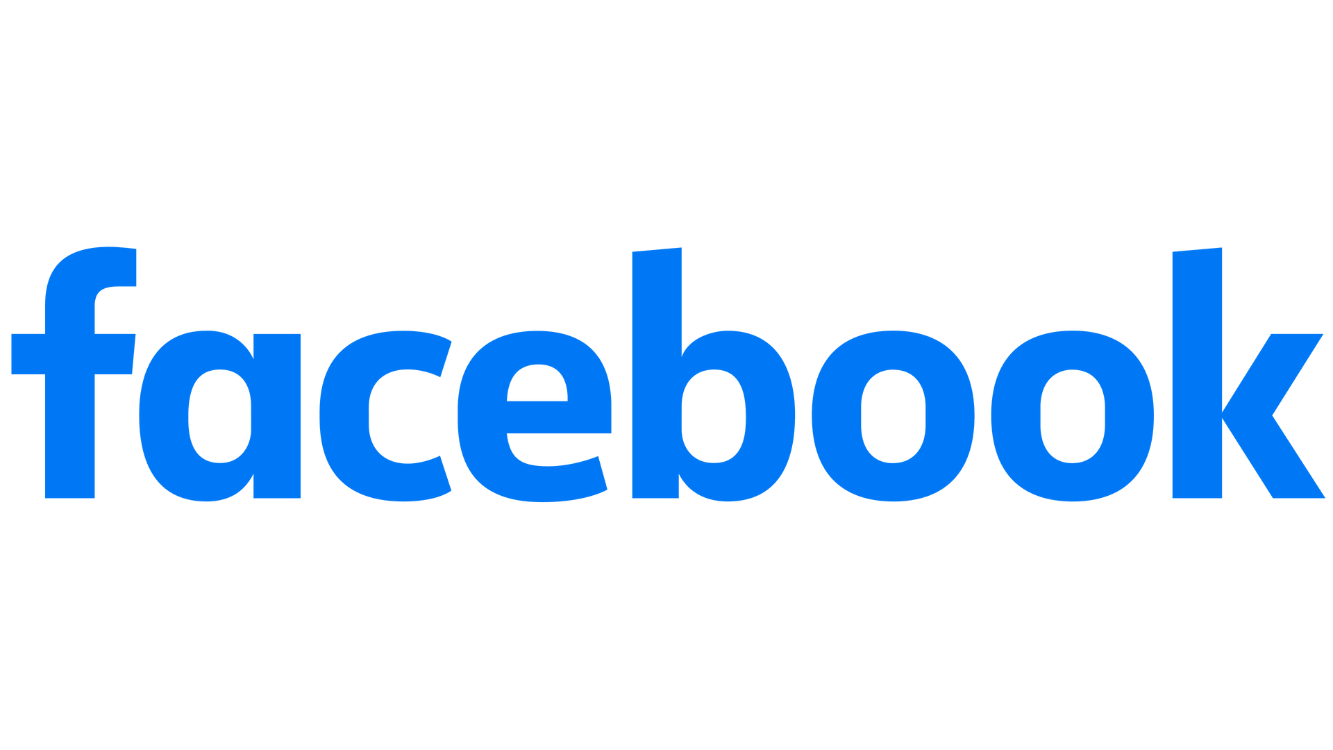 Facebook logo, blue text on a white background.