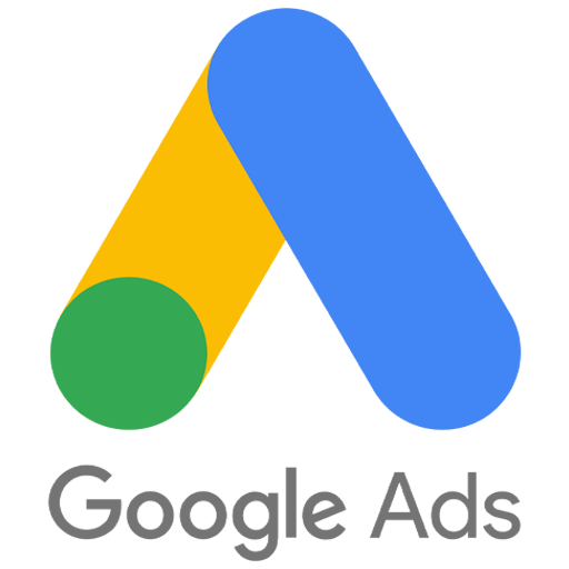 Google Ads logo: Blue, yellow, green colored 