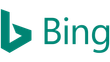 Bing logo with teal icon and wordmark on white background