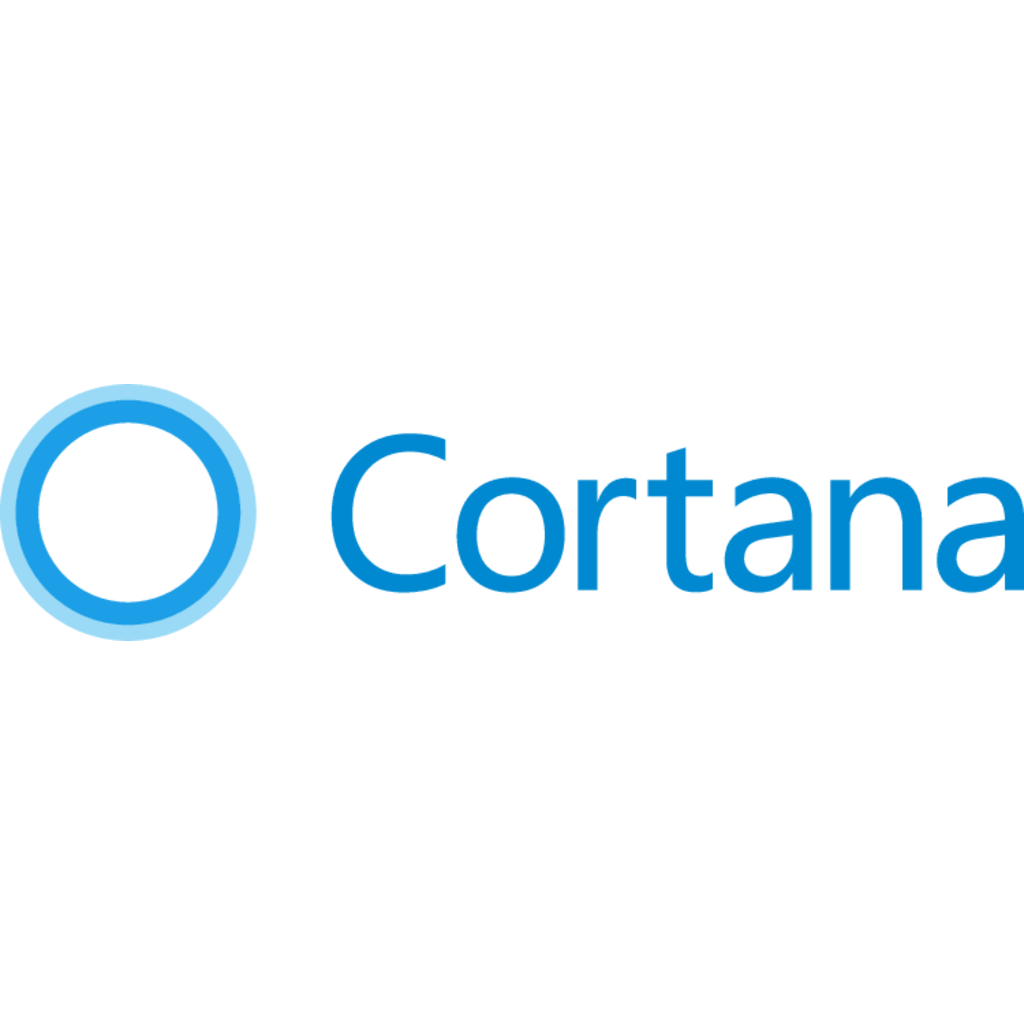 Cortana logo: blue circle on the left, with the name