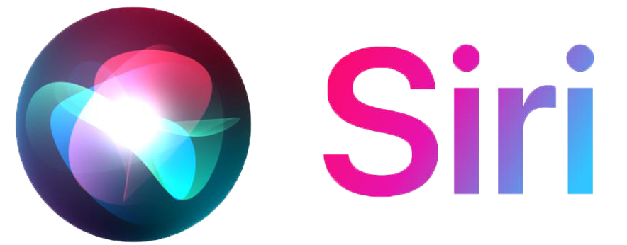 Siri logo: Colorful glowing sphere next to the word