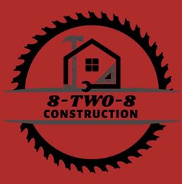 Logo for Vanguard Construction: Yellow house outline with tools, blue and yellow color scheme.