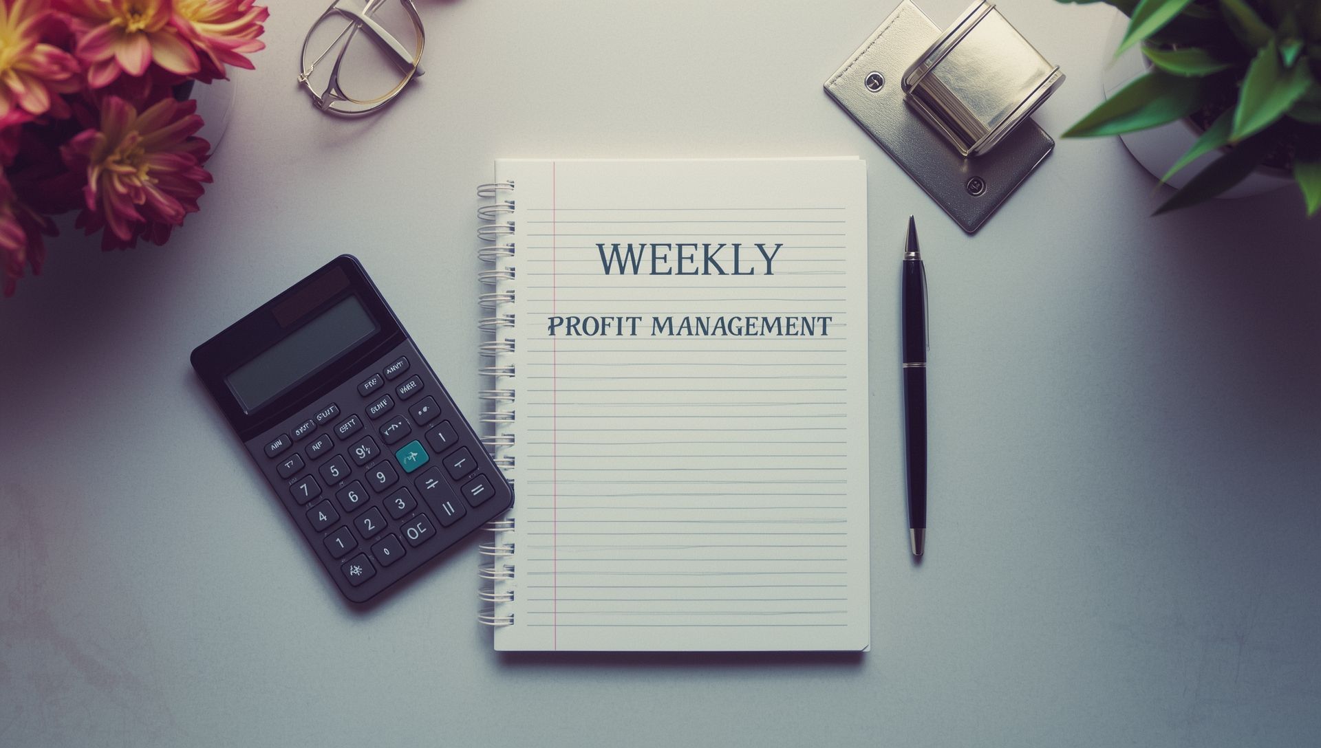 Business owner reviewing weekly profit metrics