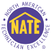 NATE logo: Purple circle with 