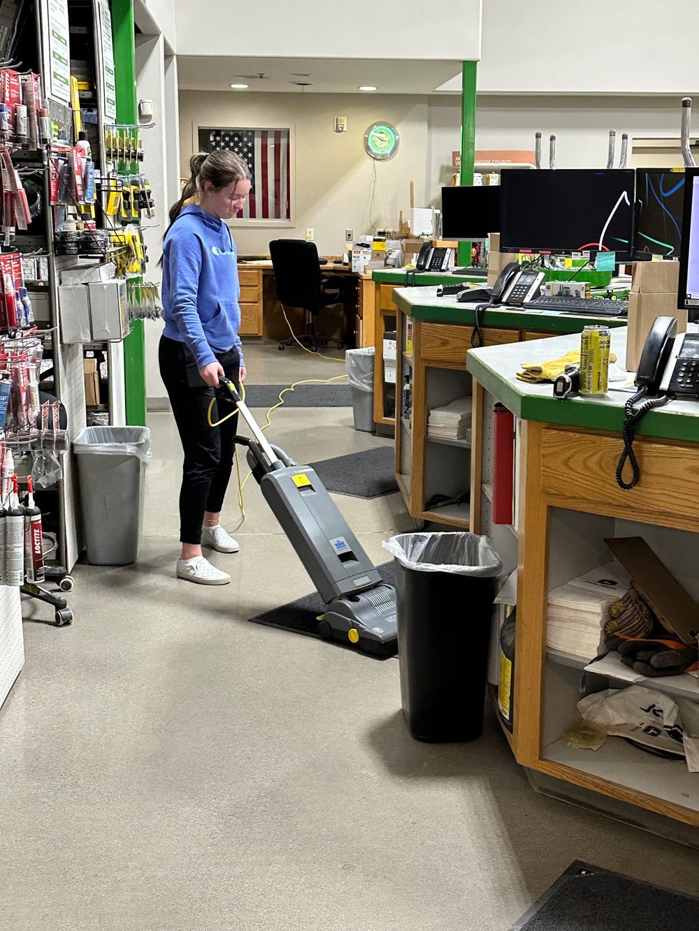 Woman Using Vacuum — Idaho Falls, ID — AAA Custodial Services