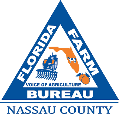Farm Bureau Insurance logo in white on a maroon background with the slogan “Real Service. Real People.”
