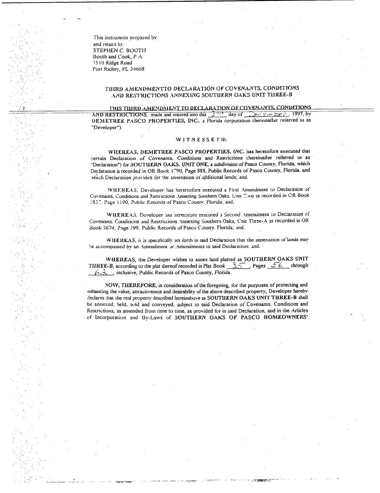 Declaration of Covenants - Third Amendment