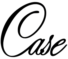 Stylized black script reading “Case” on a white background