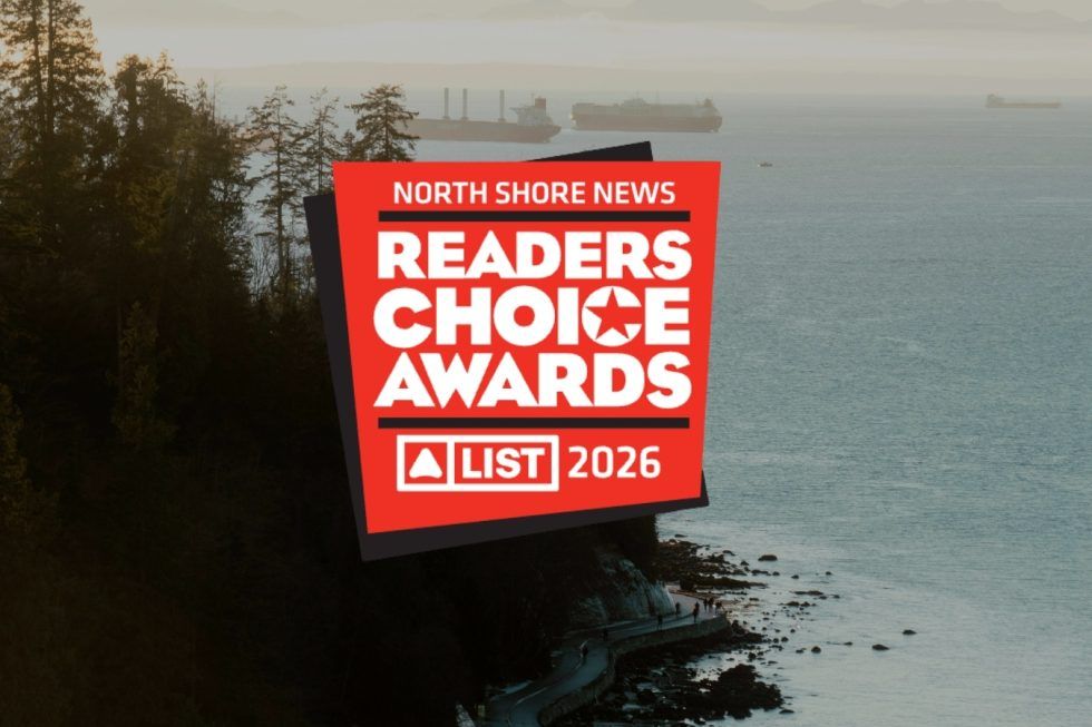 North Shore News Readers Choice Awards 2026 logo over a coastal cliff and ocean scene