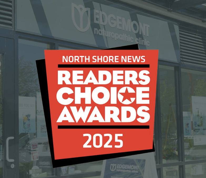 North Shore News Readers’ Choice Awards 2025 red badge over storefront window