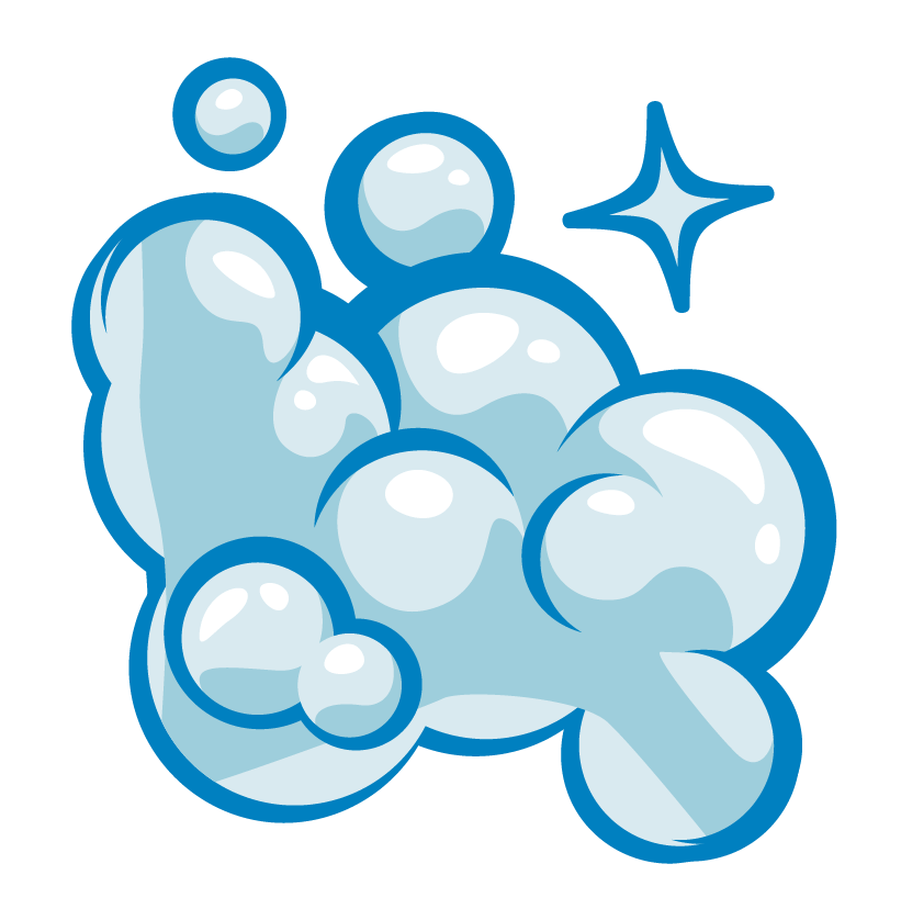 a cartoon illustration of soap bubbles with a star in the middle .