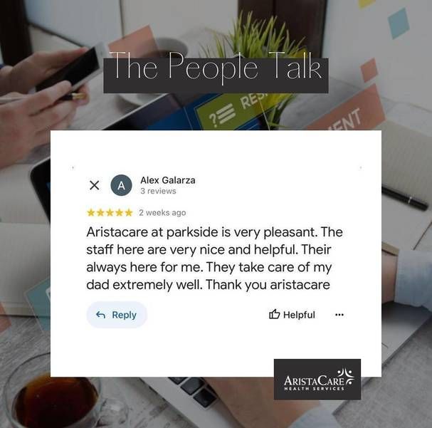 Patient and family testimonial at AristaCare at Parkside Linden NJ