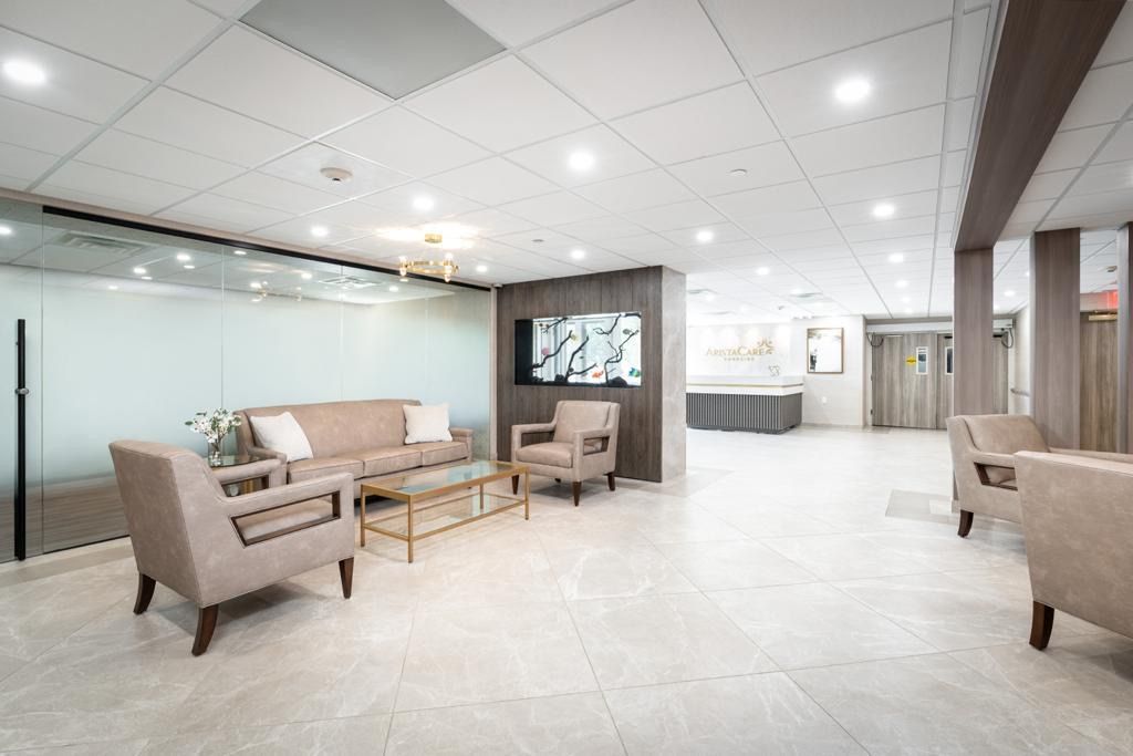 Lobby and entrance at AristaCare at Parkside in Linden NJ