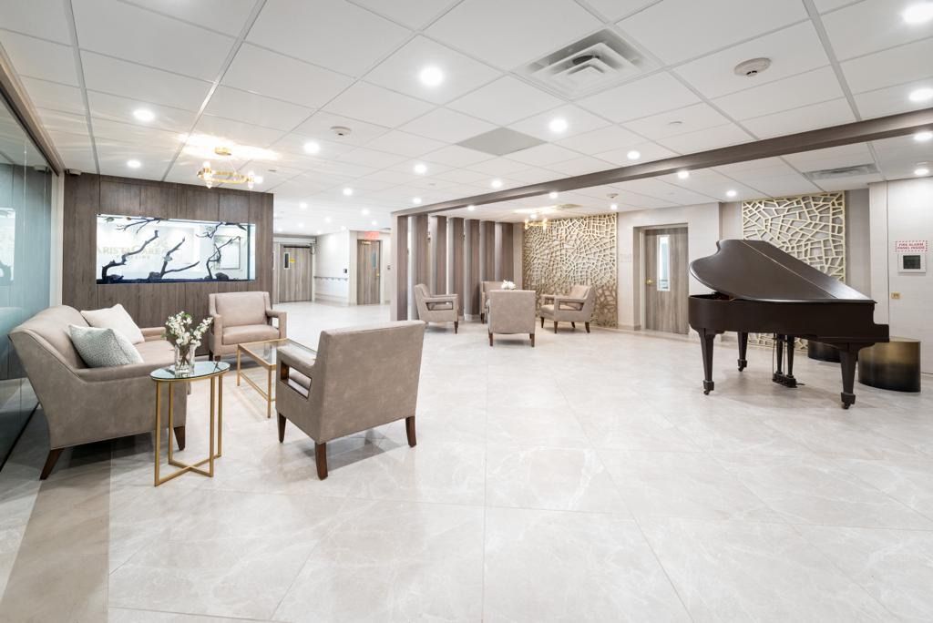 Lobby at AristaCare at Parkside in Linden NJ