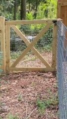 Wooden Fence Next To Wire Fence — Covington, GA — Barbara's Fence Company, Inc.