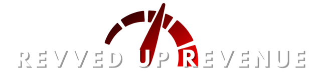 RevvedUpRevenue black and white logo in header