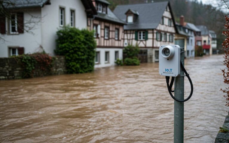Sensor midiendo el caudal del agua
