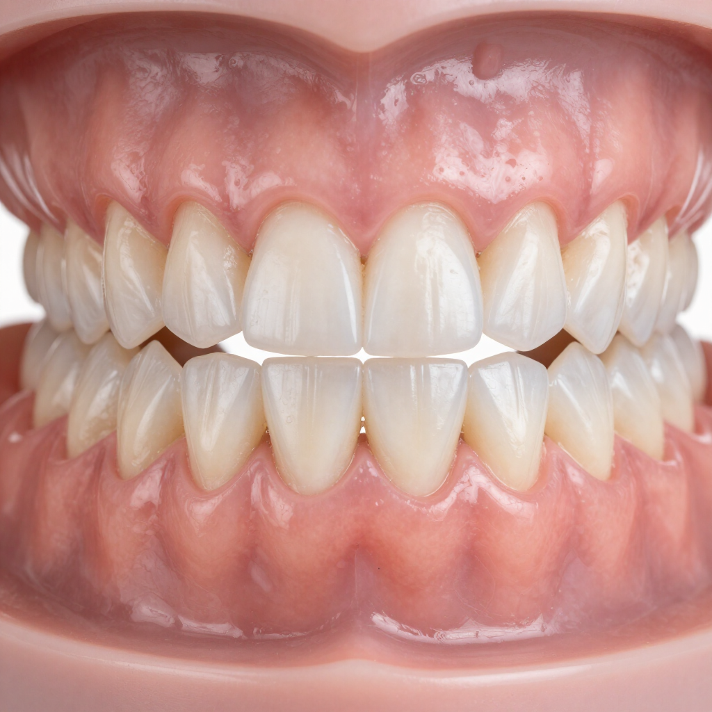 Afgewerkte volledige prothese anteriordetail