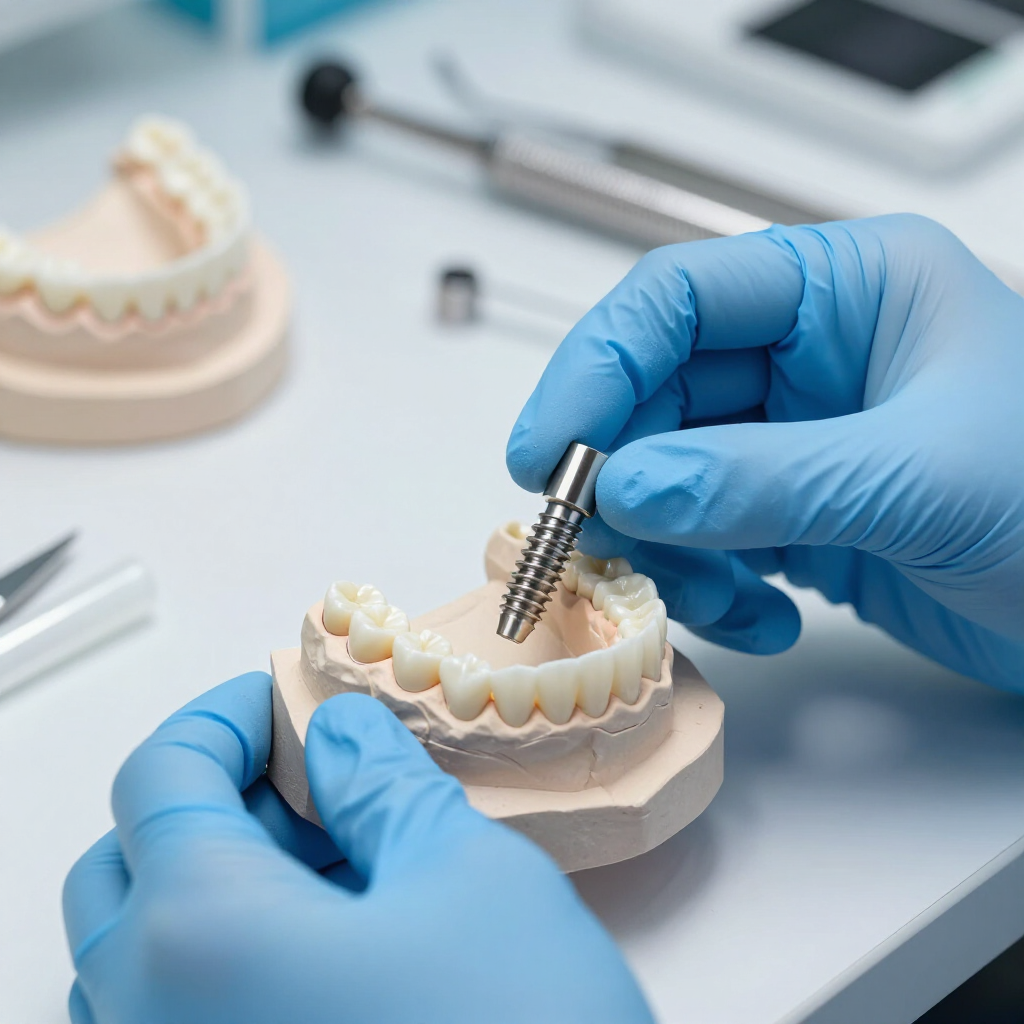 Implantaatprothese op mastermodel