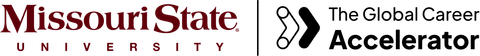 Missouri State and The Global Career Accelerator logos