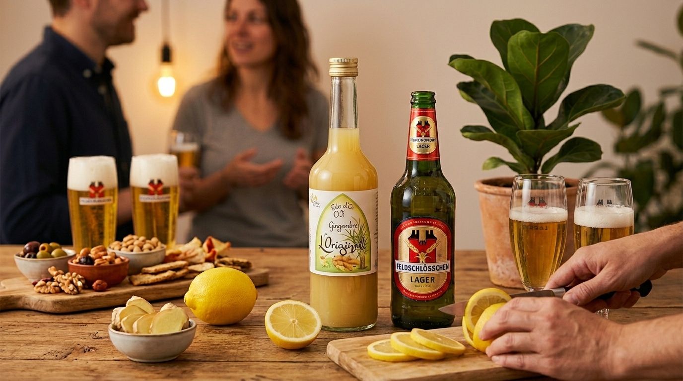 Bière au gingembre Fée d'Or  l'Original en apéritif.