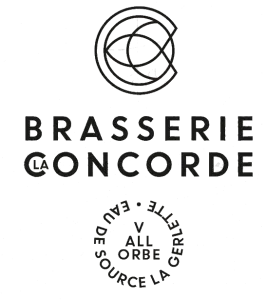 Logo pour la Brasserie La Concorde, avec un design circulaire et du texte.