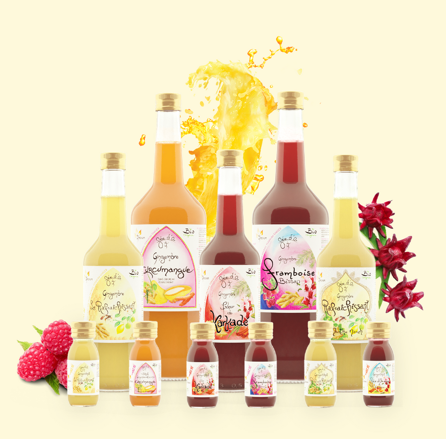 Ensemble des jus de gingembre Fée d'Or