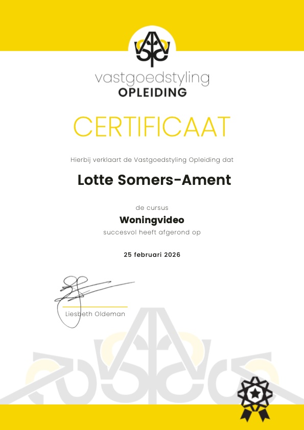 Certificaat voor woningvideo