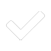 a white check mark icon on a white background .