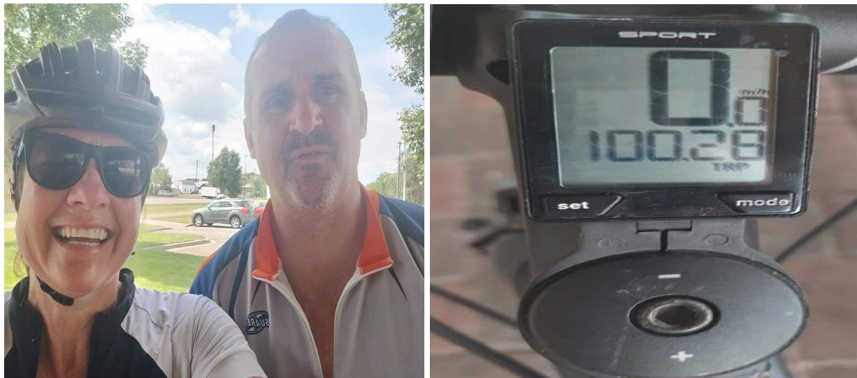 Cyclist and speedometer Cyclist and speedometer