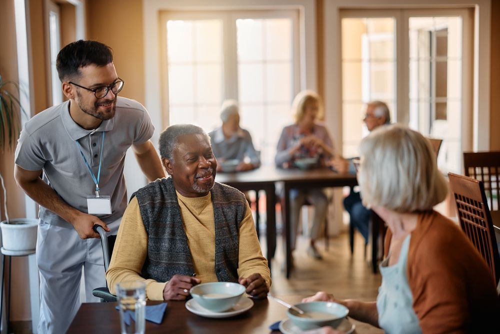 Man Caring for Elderly Man — Active Lifestyle Supports In Tullimbar, NSW