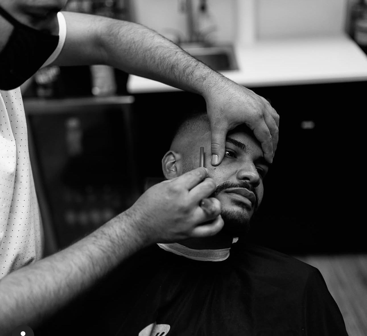 Beard razor lineup at Palmetto Barber Studio