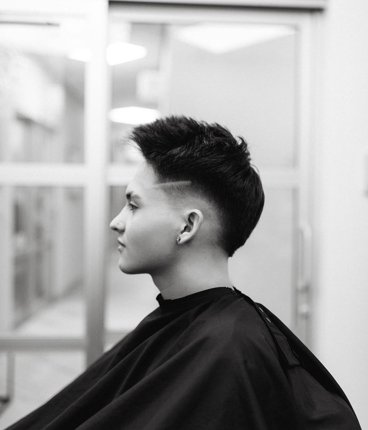 Burst fade design haircut at Palmetto Barber Studio