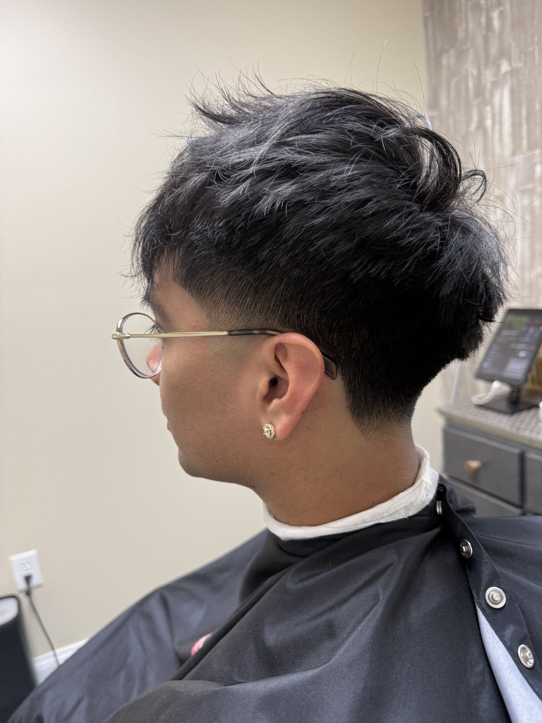 Finished fade and lineup profile at Palmetto Barber Studio
