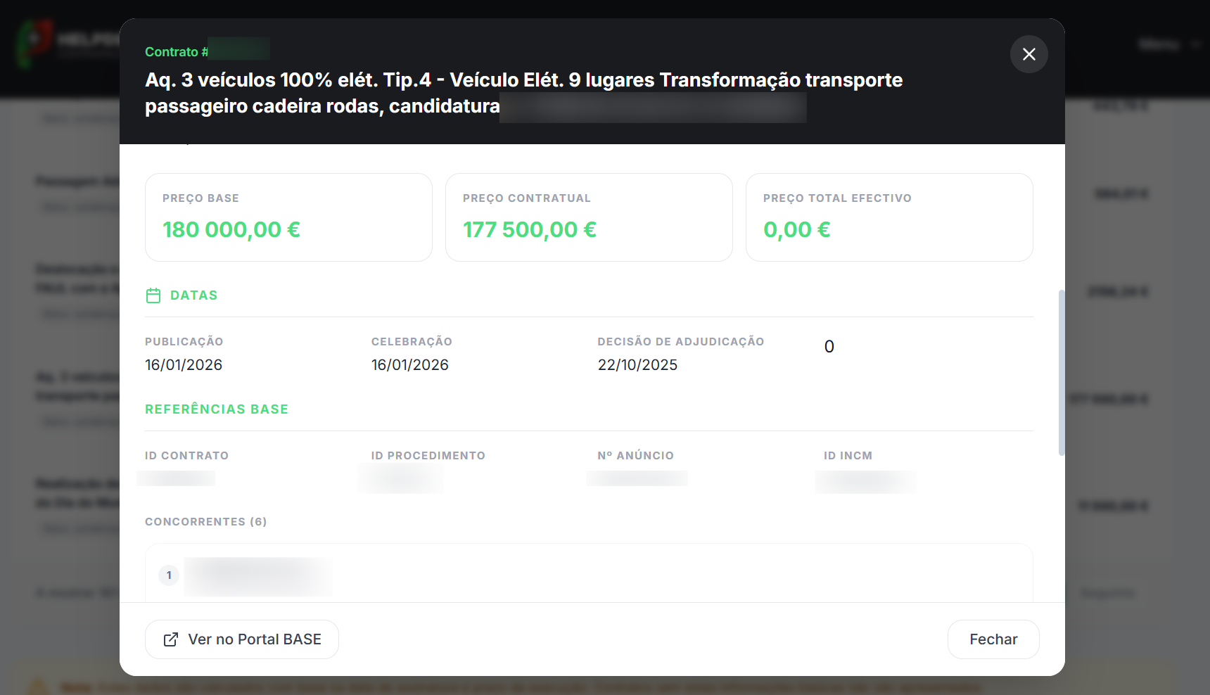 Exemplo de enquadramento contratual e entidades envolvidas no Market Intelligence do Helpdesk Público