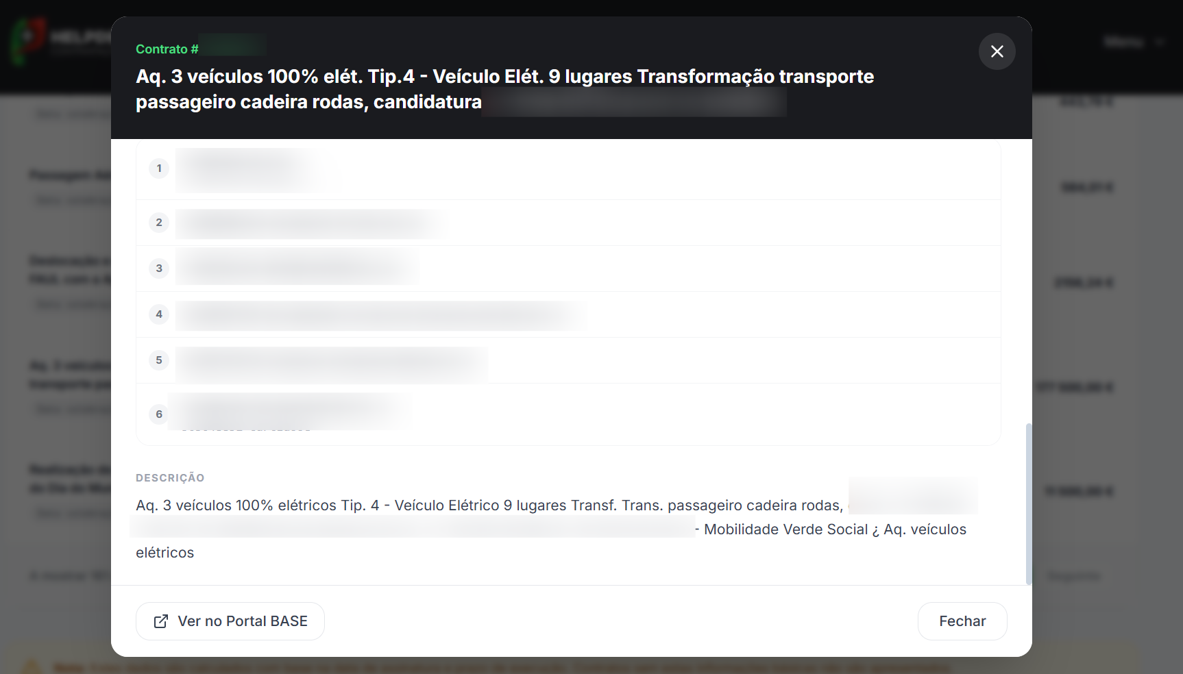 Exemplo de contexto concorrencial no Market Intelligence do Helpdesk Público