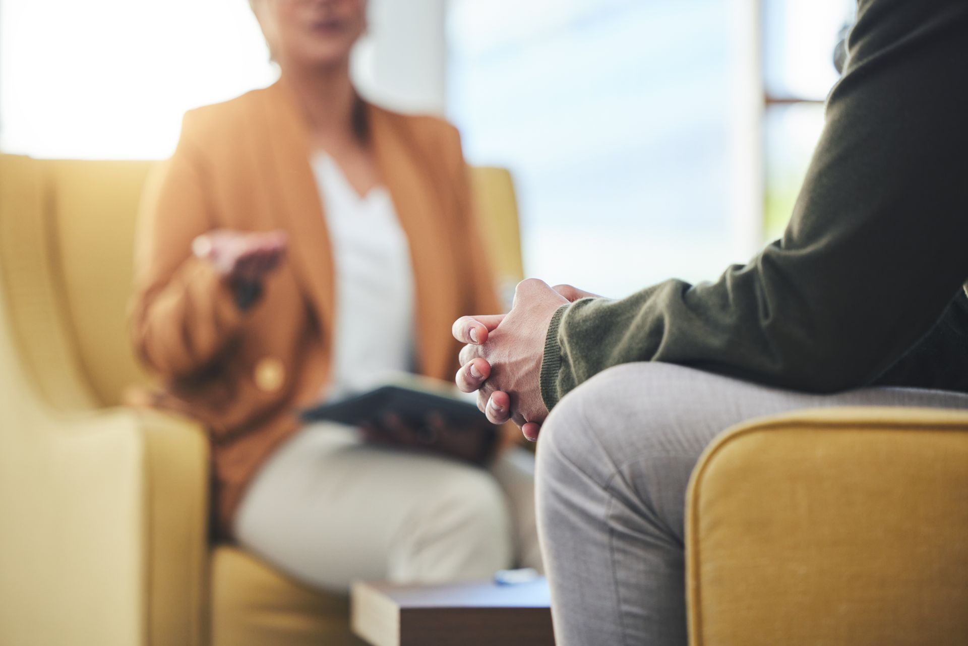 Therapist and client during an individual therapy session Therapist and client during an individual therapy session