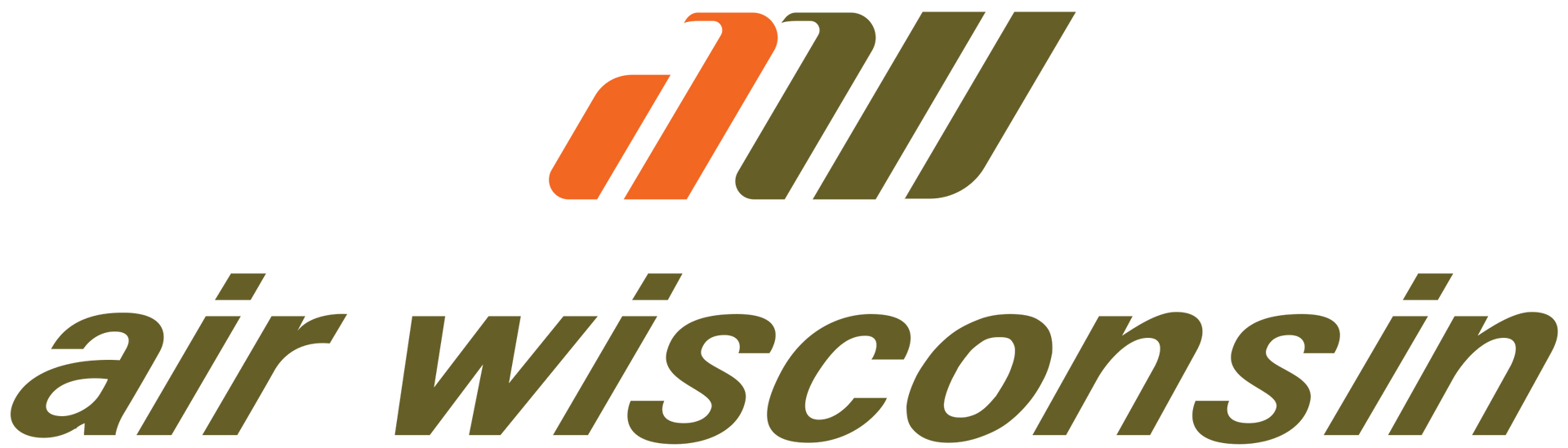 A logo for air wisconsin is shown on a white background.
