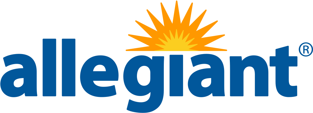 A logo for allegiant with a sun in the middle