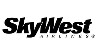 The skywest airlines logo is black and white on a white background.